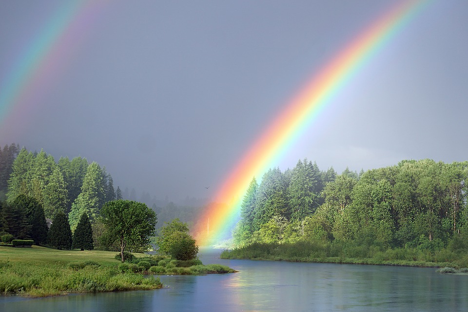 Rainbow Landscape, by Sharon Joy [Public Domain]